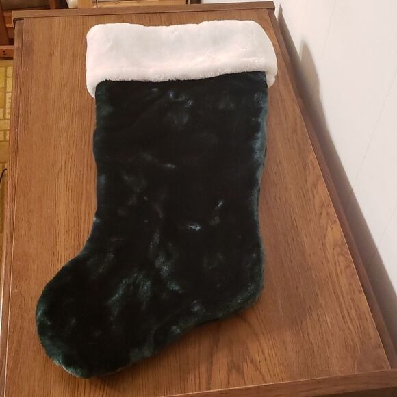 NWOT Huge, 21" Thick Plush Green Christmas Stocking - Picture 1 of 5